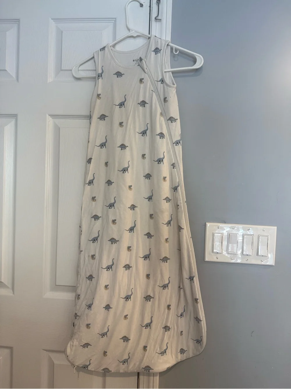 KYTE Baby Dinosaur Sleeveless Sleep Sack - Cream & Blue